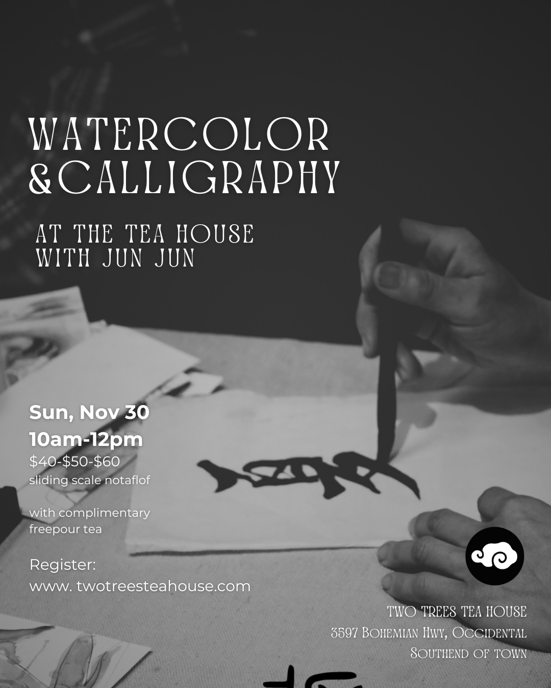 Watercolor & Calligraphy at the Tea House with Jun Jun
