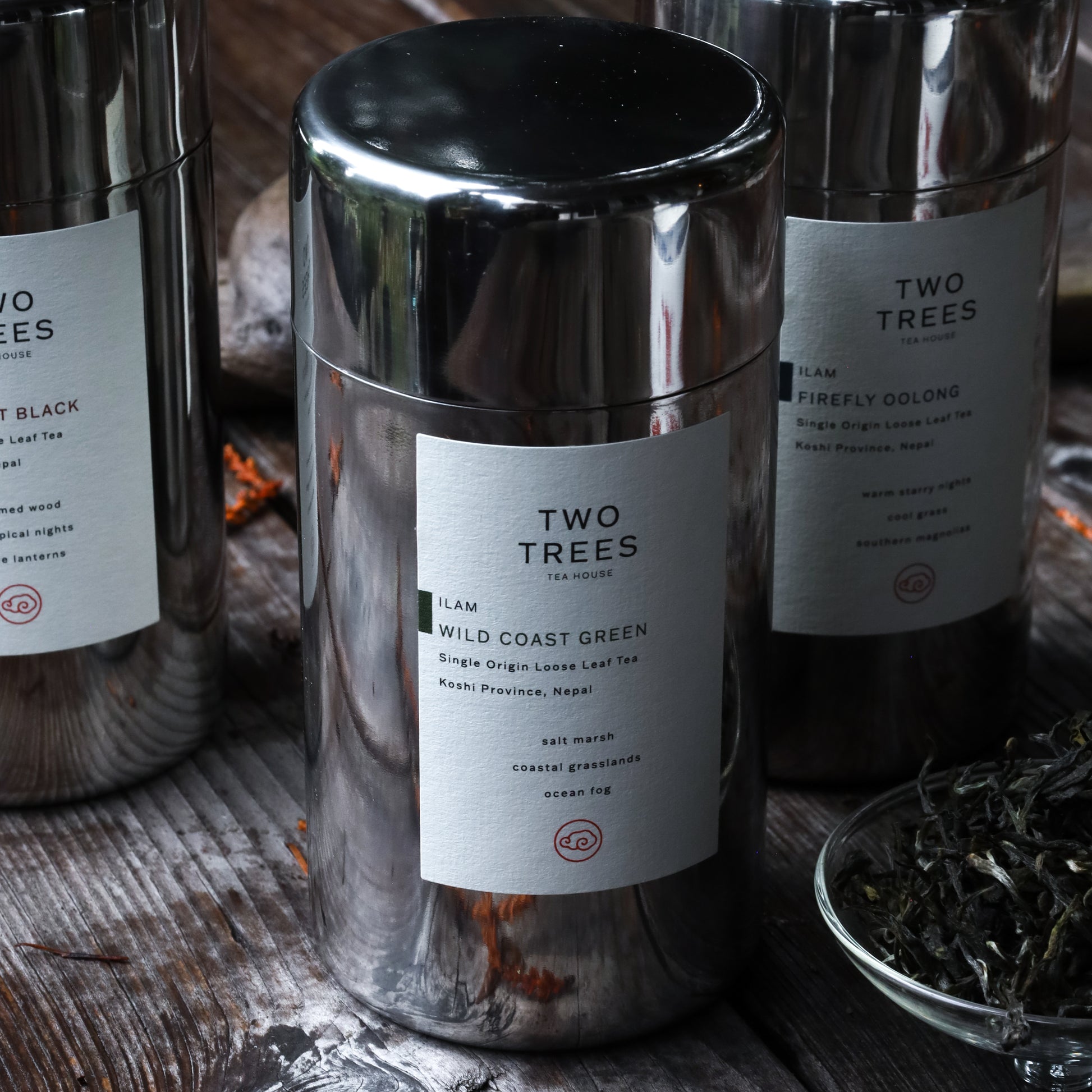 stainless steel tea caddy