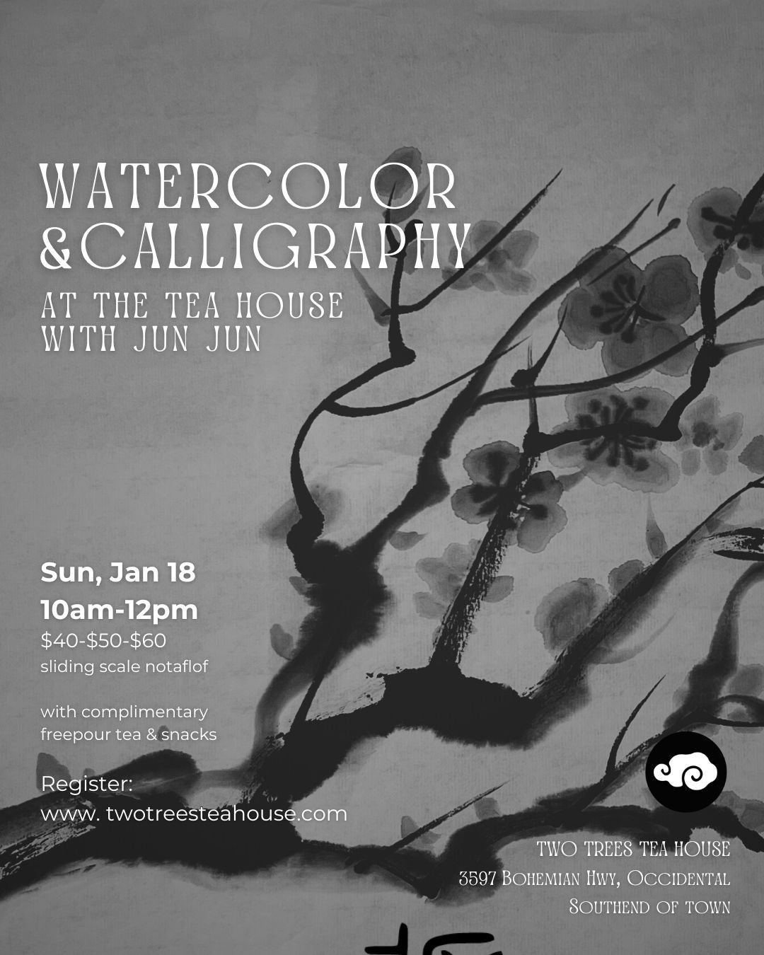 Watercolor & Calligraphy at the Tea House with Jun Jun